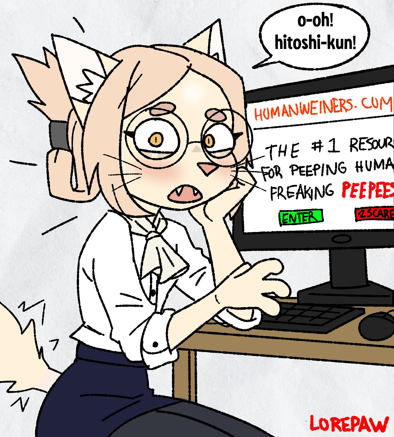 N 7 o-oh! hitoshi-kun! HUMANWEINERS. C-- -THE #1 RESOUR FOR PEEPING HUMA FREAKING PEEPEES [ENTER] 2SCARE LOREPAW