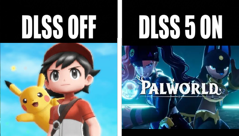 DLSS OFF DLSS 5 ON PALWORLD