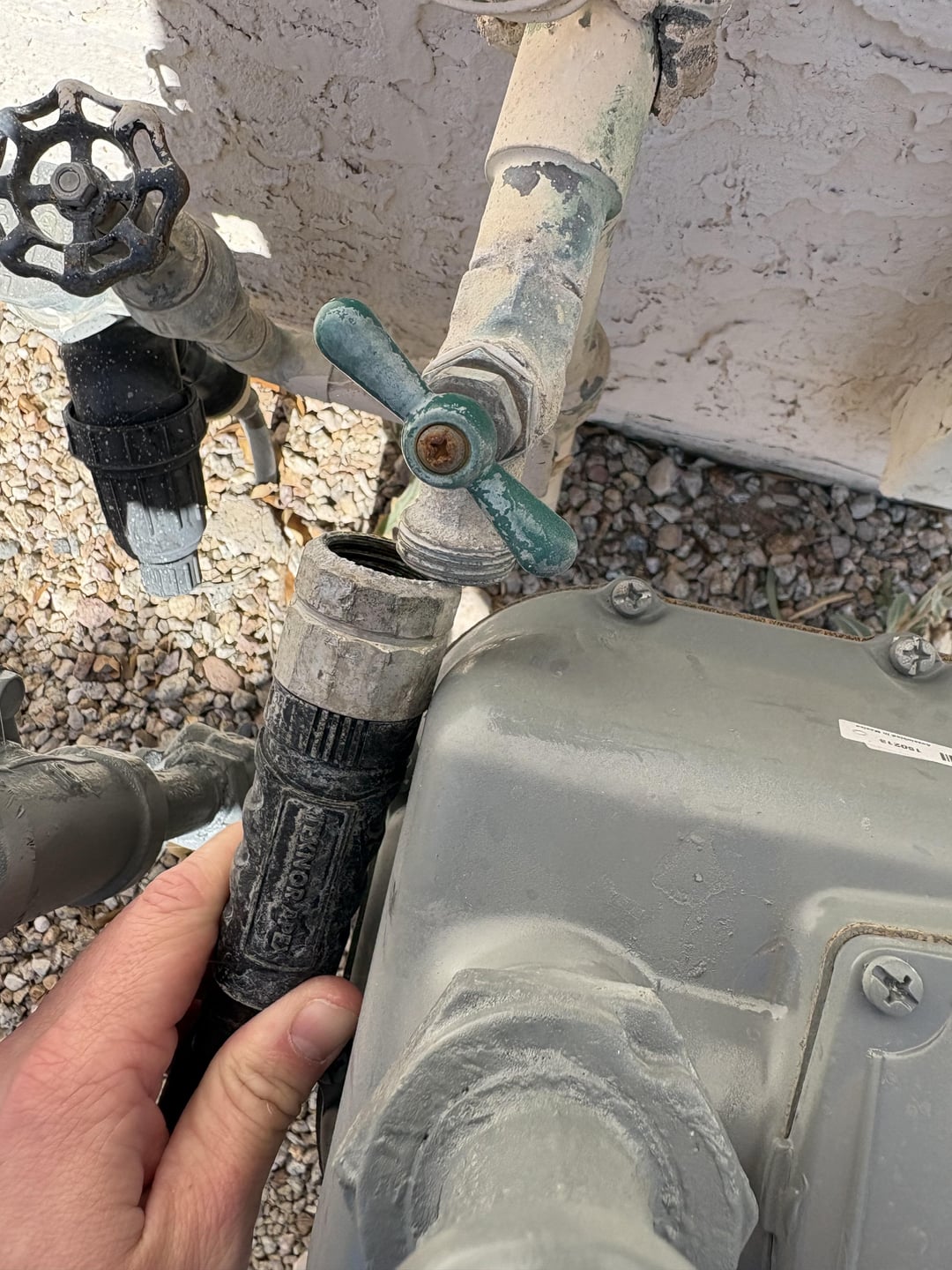 They put in a new meter and blocked the hose
