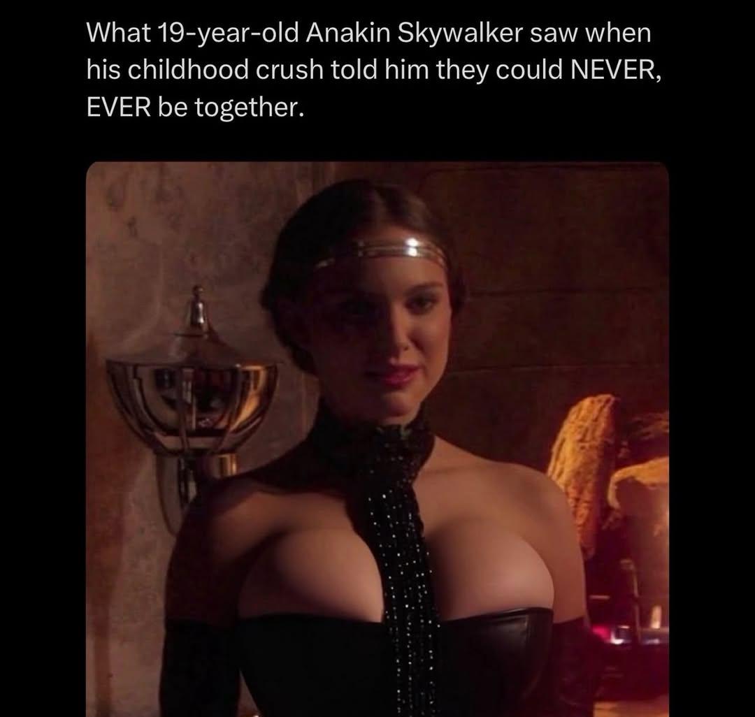 What 19-year-old Anakin Skywalker saw when his childhood crush told him they could NEVER, EVER be together.
