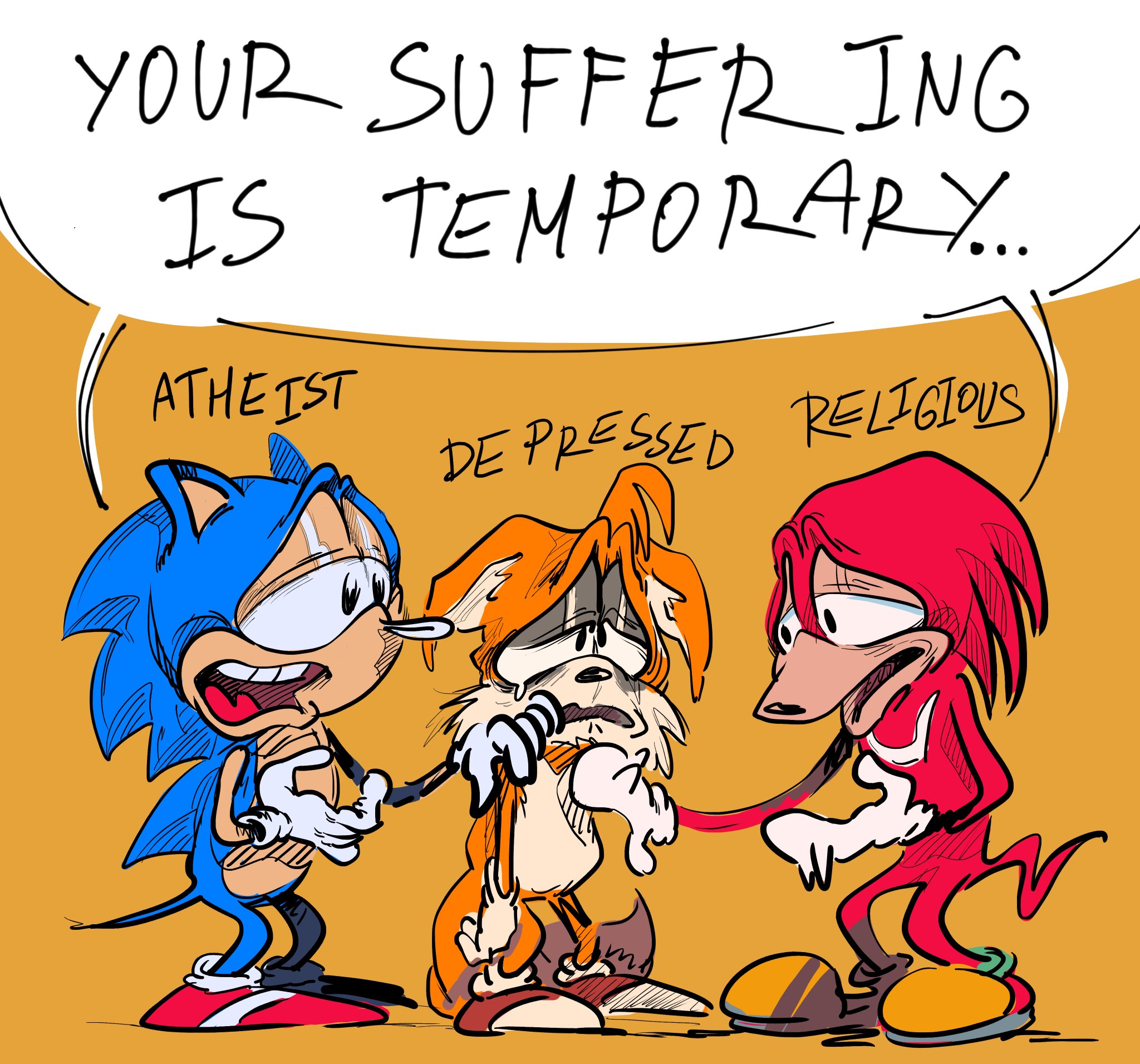 YOUR SUFFERING IS TEMPORARY... ATHEIST W DE PRESSED RELIGIOUS