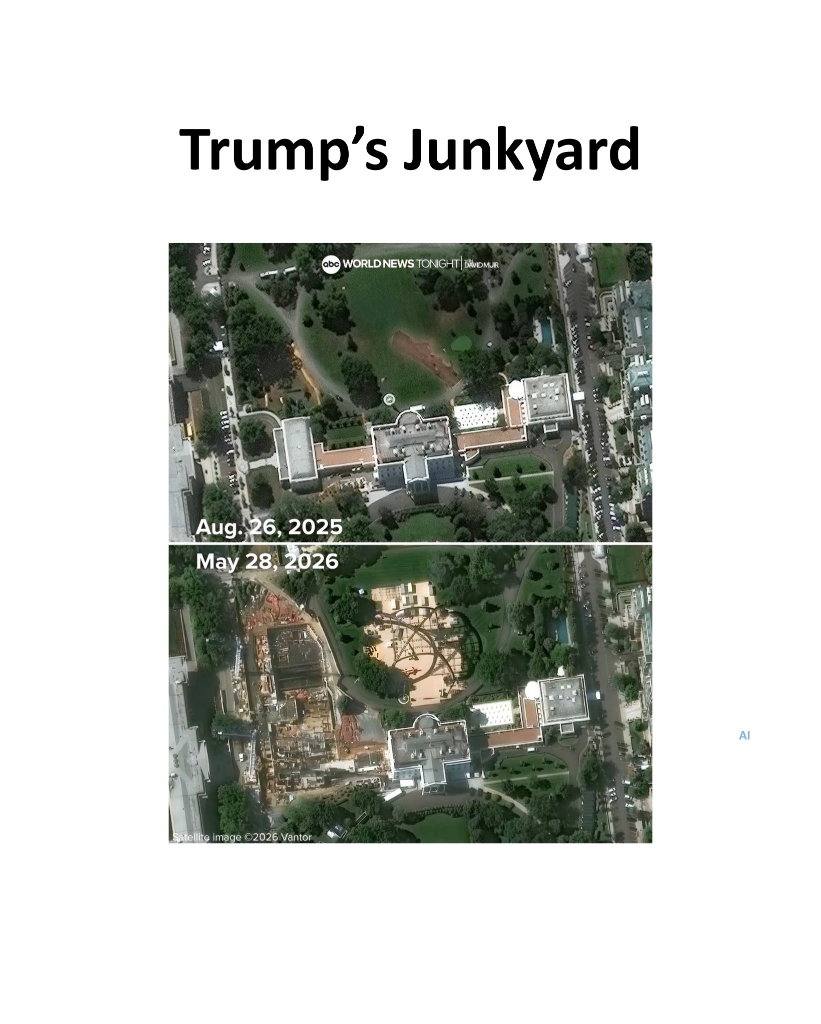 Those who think Trump is destroying the People's House say yes, he is doing it