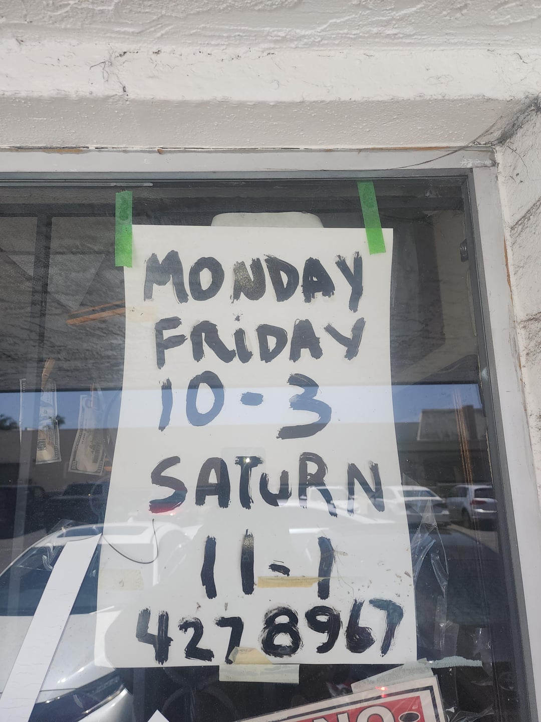 MONDAY FRIDAY 10-3 SATURN 11-) 4278967