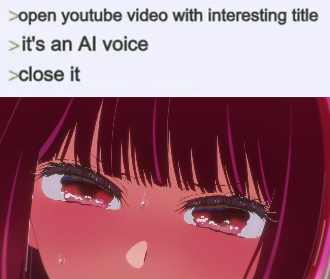 >open youtube video with interesting title > it's an Al voice >close it