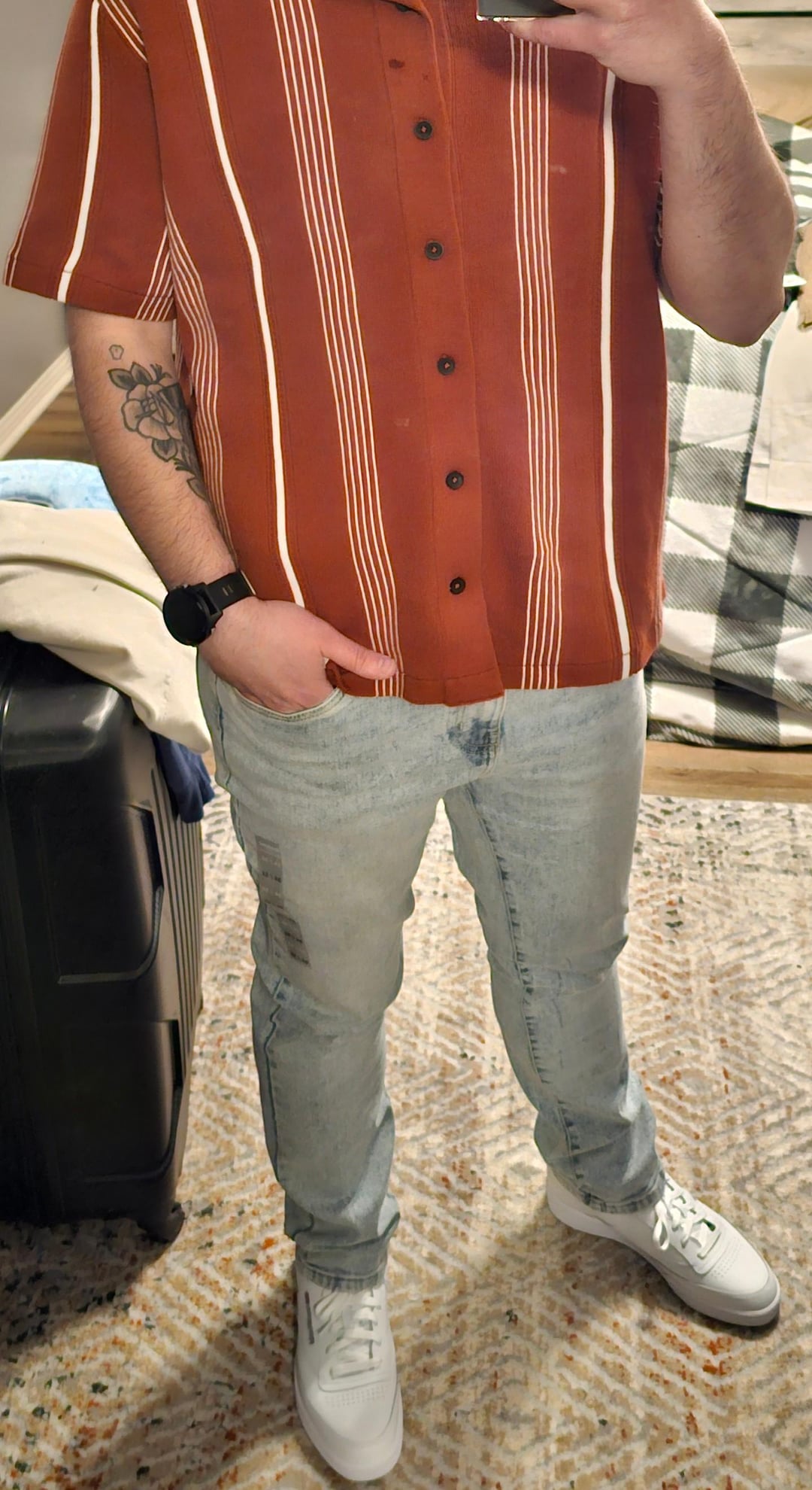 Bought new pants, once I got home I noticed this unfortunate colouring...