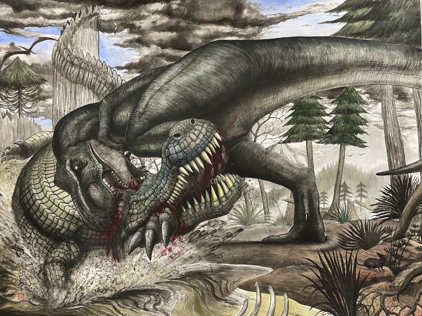 Tyrannosaurus rex va deinosuchus 