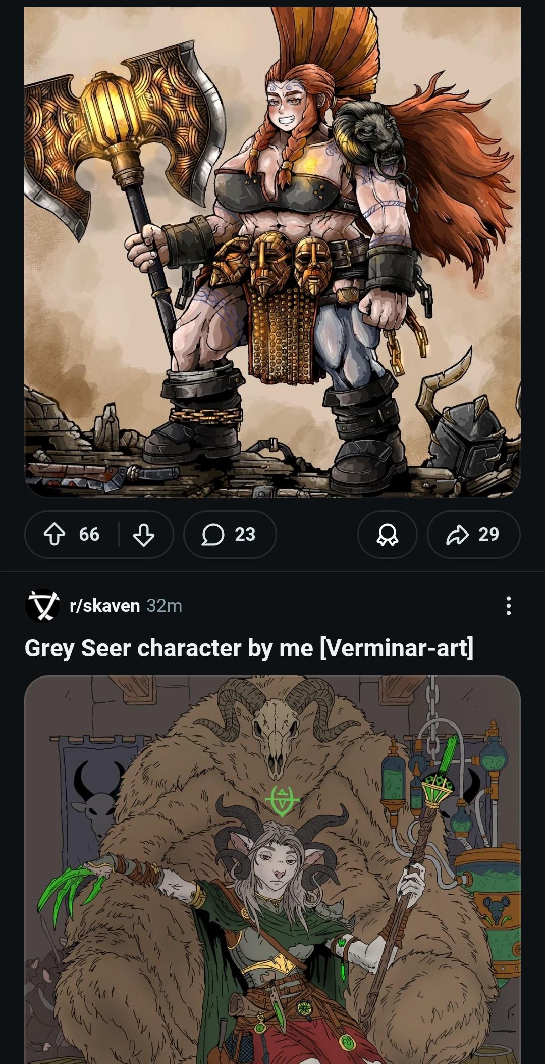 ↑ 66 в ☐ 23 ✓ r/skaven 32m Grey Seer character by me [Verminar-art] طور سے 29