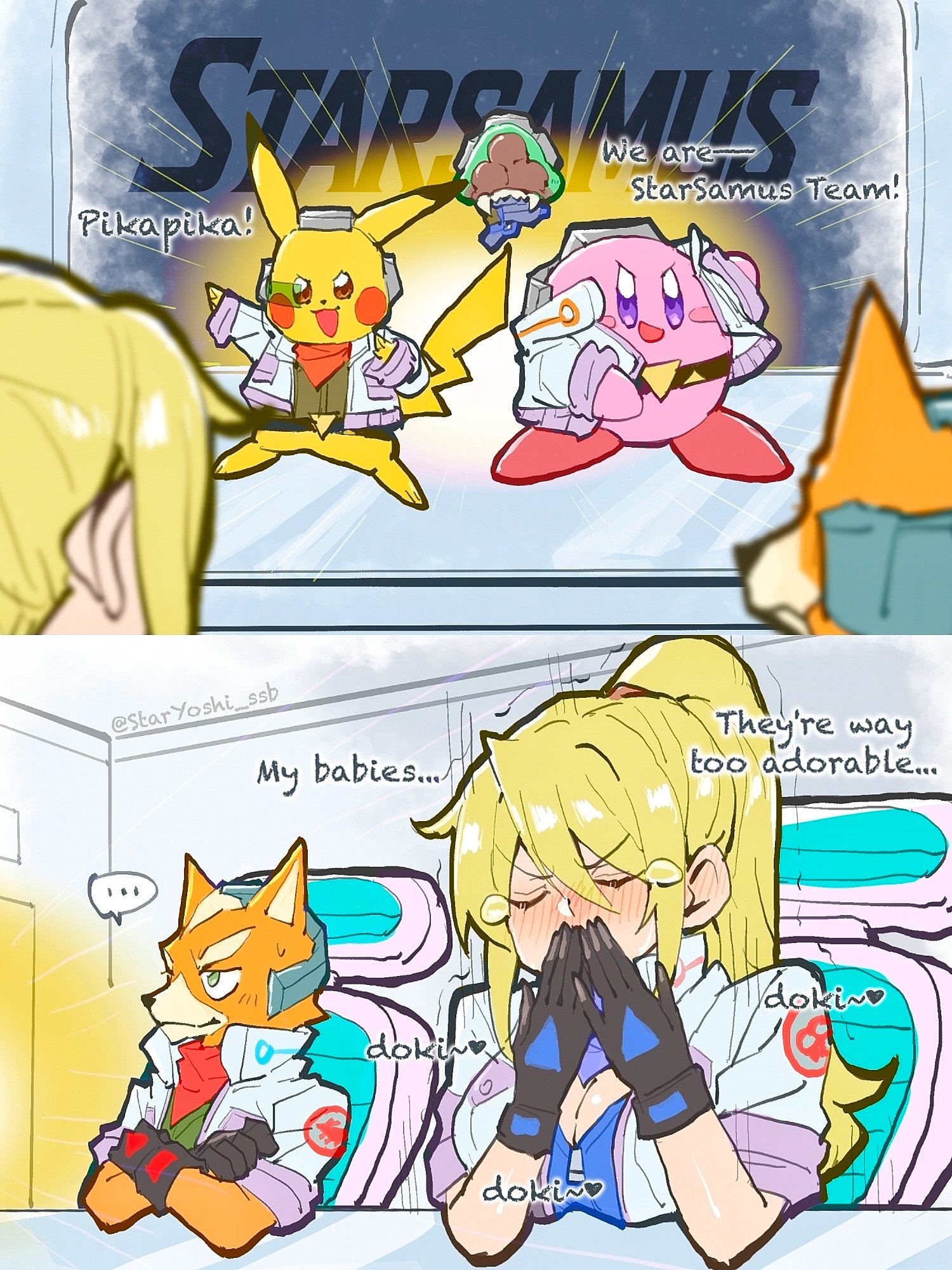 STAPSAMIS We are StarSamus Team! Pikapika! @StarYoshi_ssb My babies... They're way too adorable... doking dokim dokin