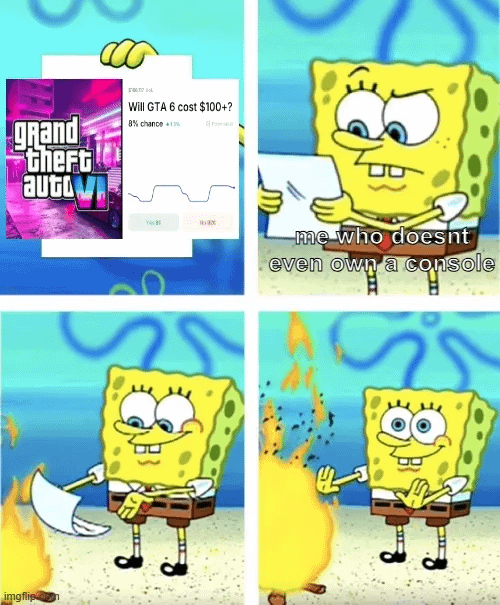 grand theft auto Will GTA 6 cost $100+? 8% chance + imgflip.co me who doesnt even own a console