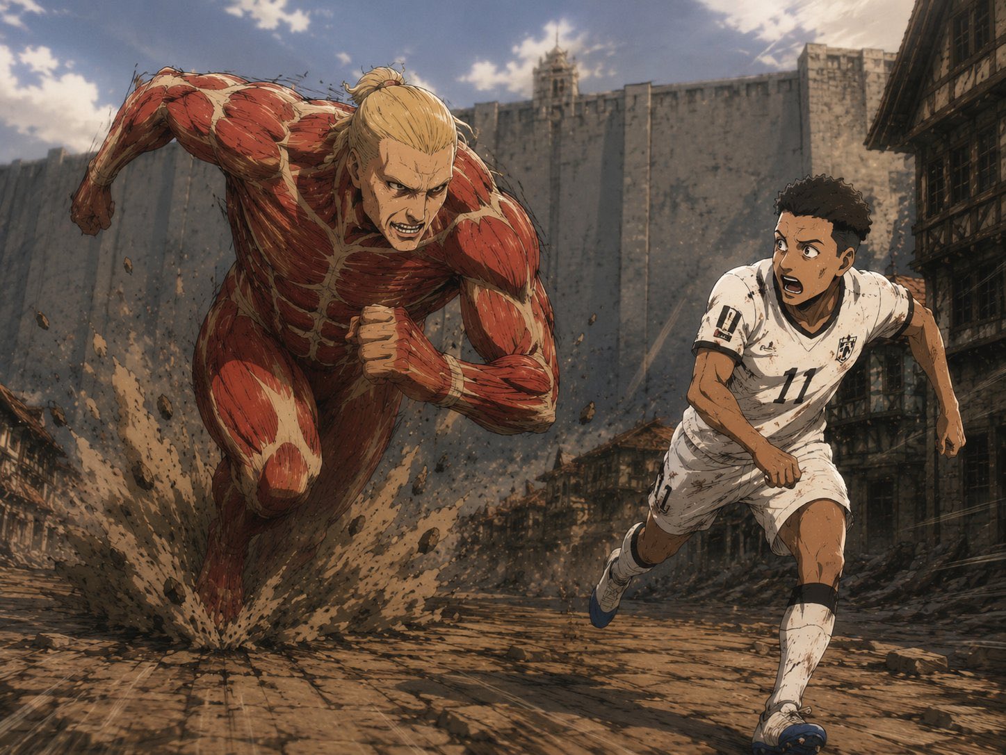 Erling Haaland Running Attack on Titan