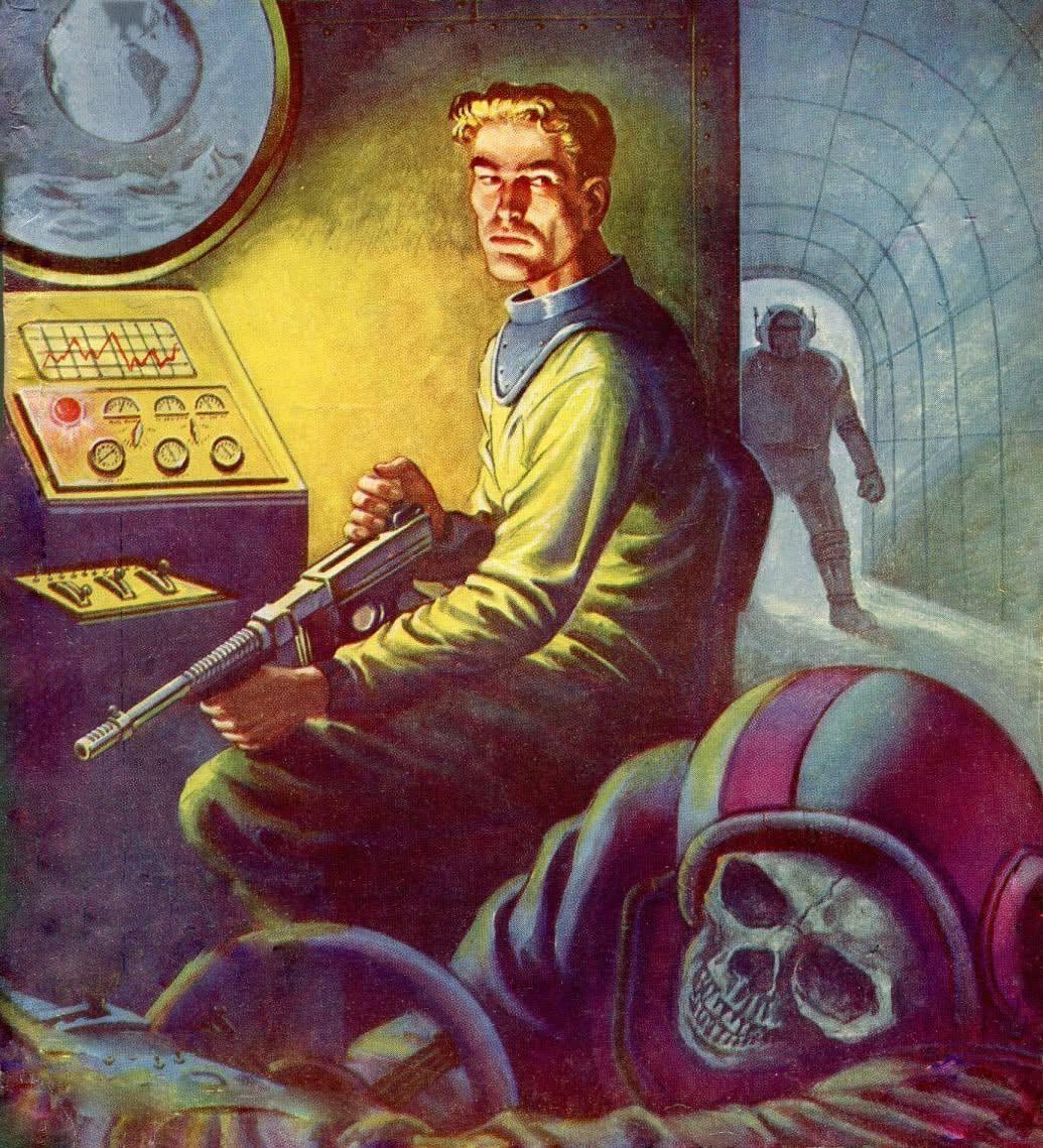 Illustration by Milton Luros for Future Science Fiction, March 1953