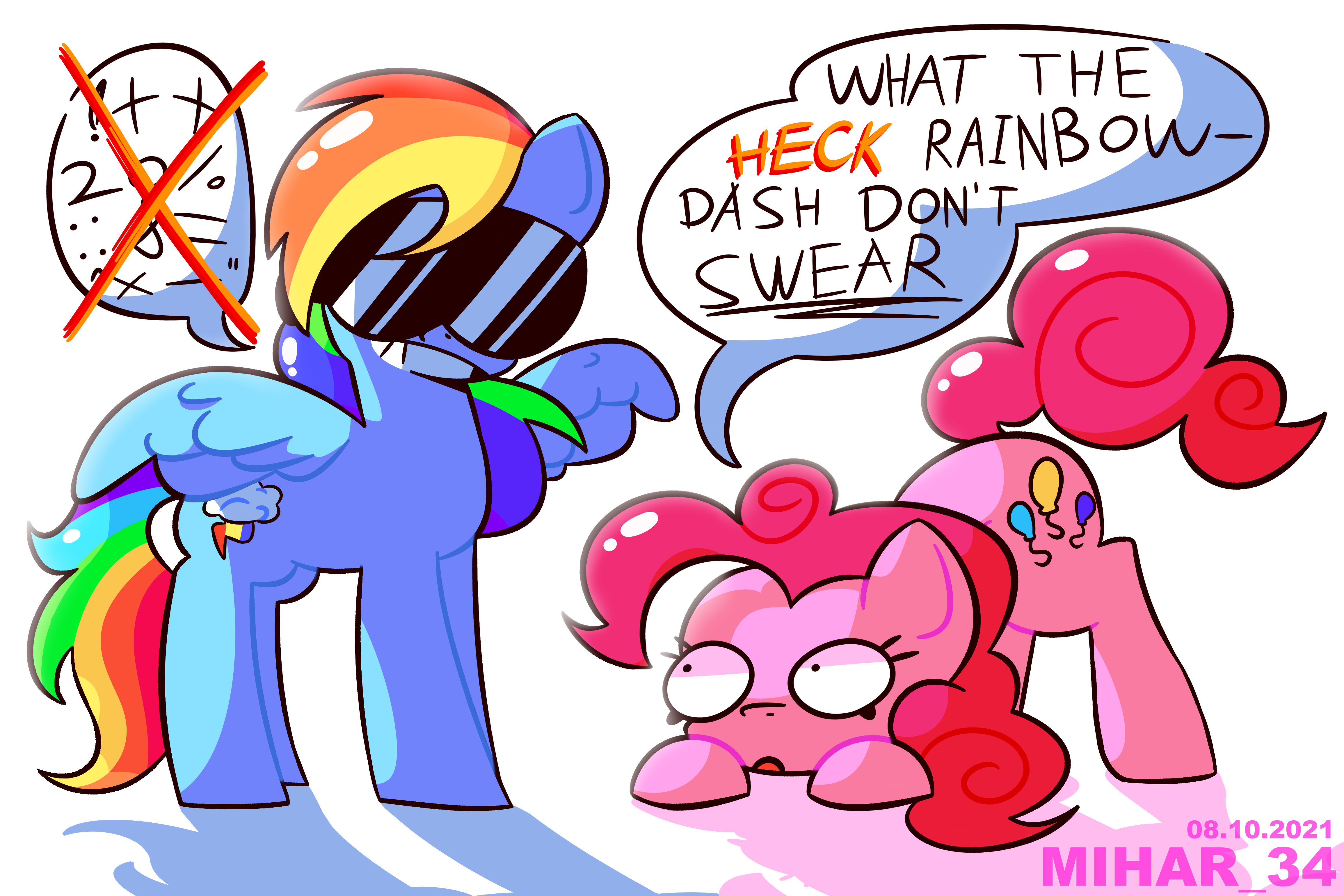 X+ तः " د WHAT THE HECK RAINBOW- DASH DON'T. SWEAR 08.10.2021 MIHAR 34