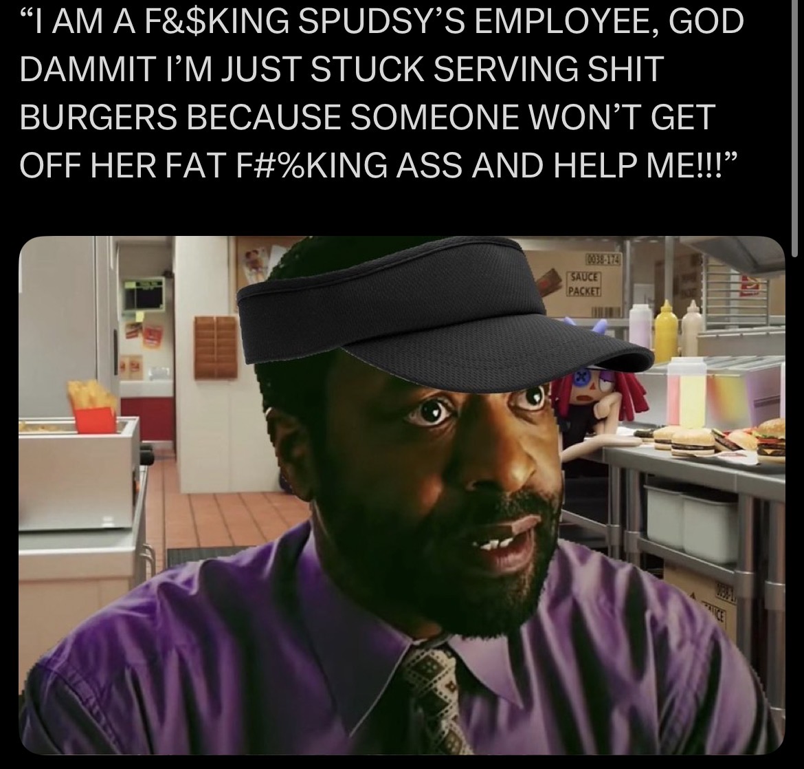 Spudsys Origin Clark working at Spudsys | The Amazing Digital Circus | Know Your Meme