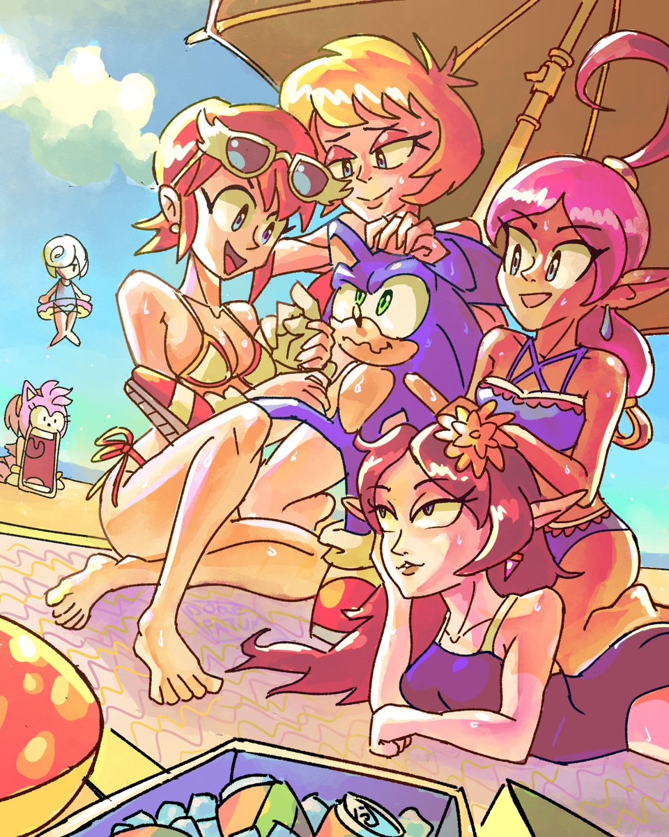 "Don't worry, Sonic! We'll teach you how to swim!"