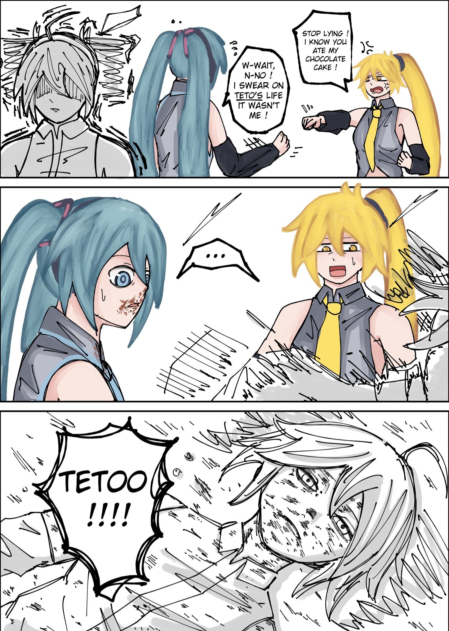 7 ยุง น TETOO !!!! لالات W-WAIT, N-NO! I SWEAR ON TETO'S LIFE IT WASN'T ME! STOP LYING! I KNOW YOU ATE MY CHOCOLATE CAKE! про K 'q'
