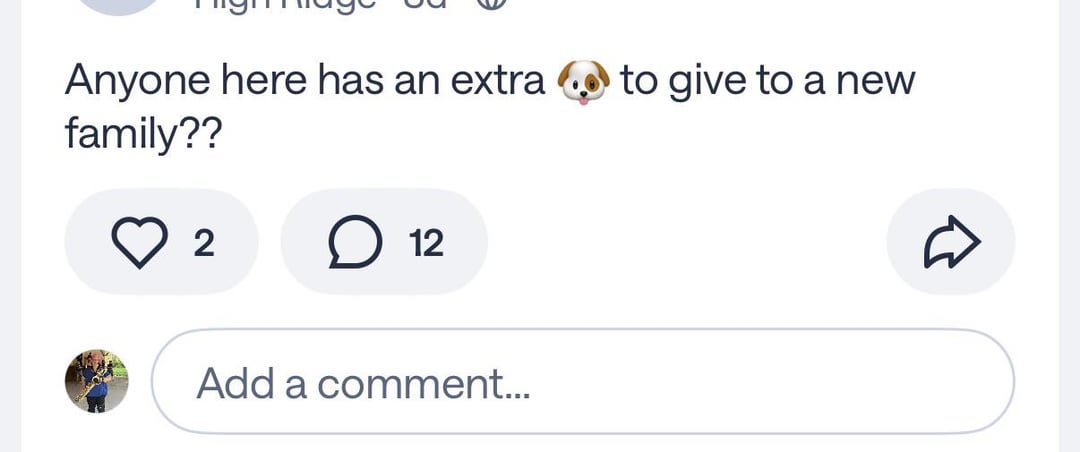 Anyone here has an extra to give to a new family?? 2 D 12 Add a comment...