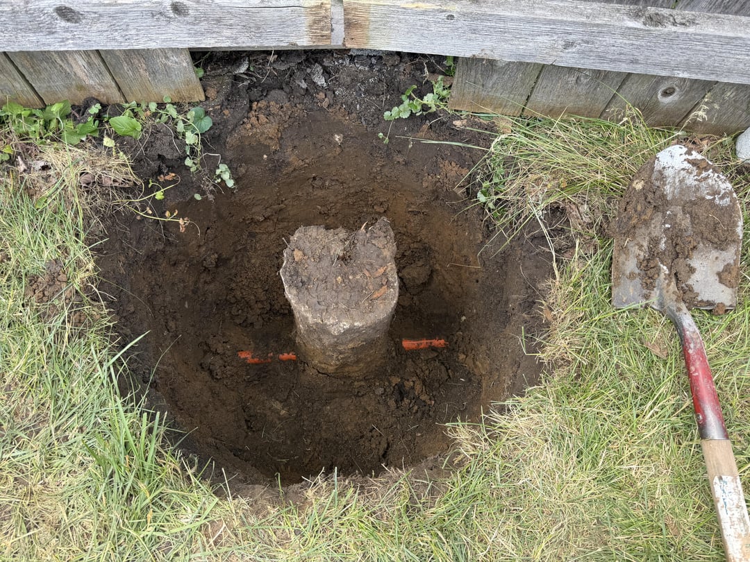 Replaced a fence post that had rotted through at the base, found the footing for it was poured direc...