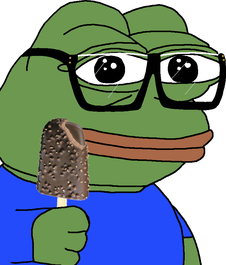 Pepe glasses ice cream