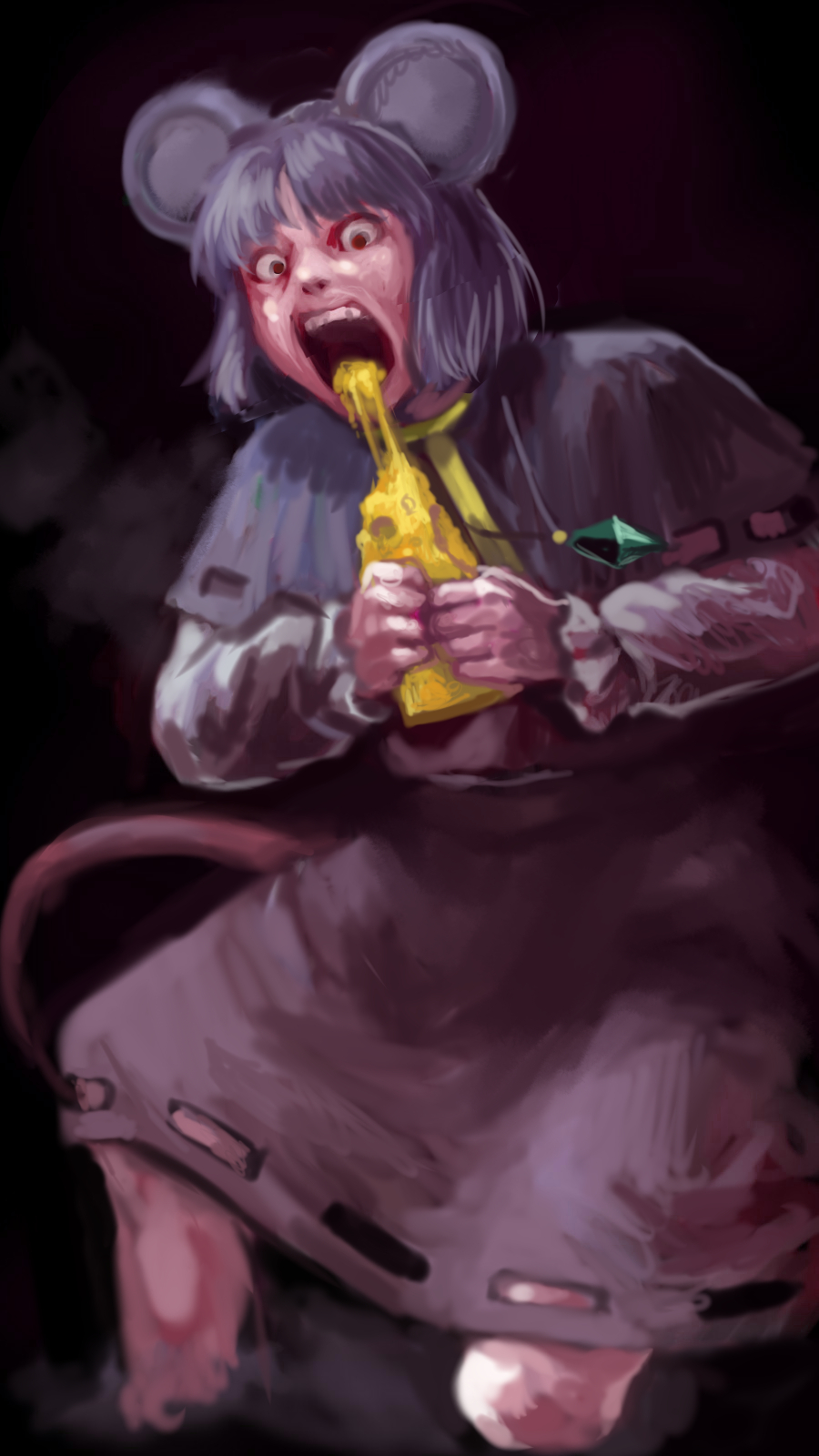 何か急に描かなきゃという謎の使命感に駆られて。 「チーズを食らうナズゥリヌス」