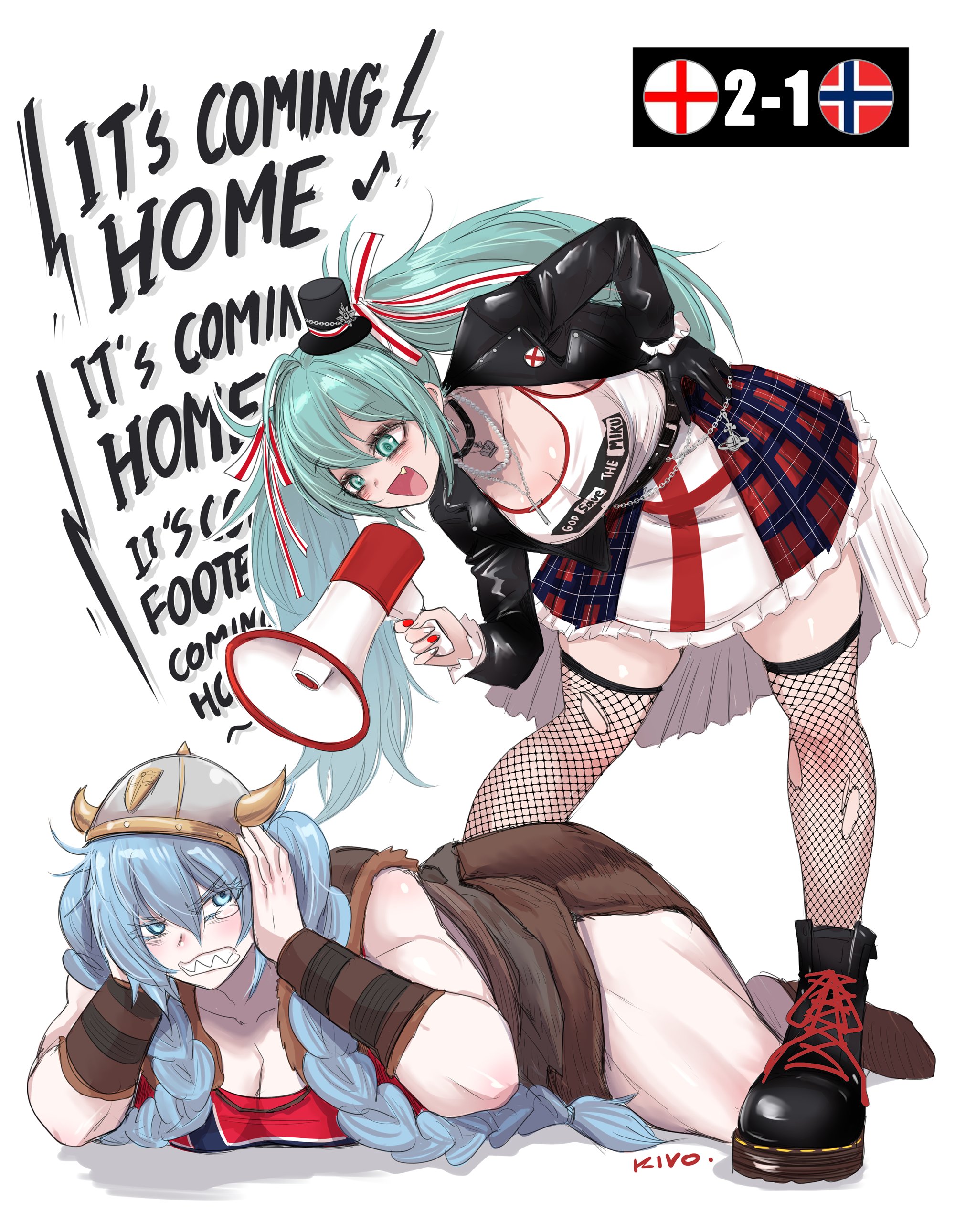 IT'S COMING HOME IT'S COMIN HOME IT'S CO FOOTE COMIN HC GOD Save THE MIKU KIVO. 2-14