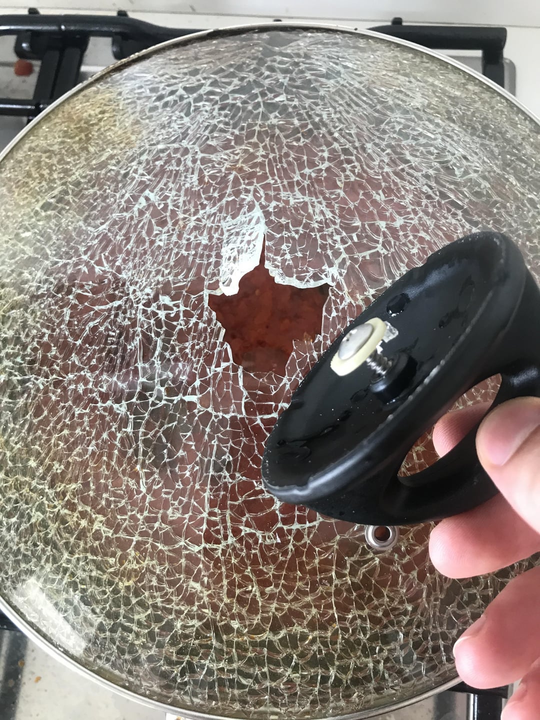 Glass lid broke upon pick up