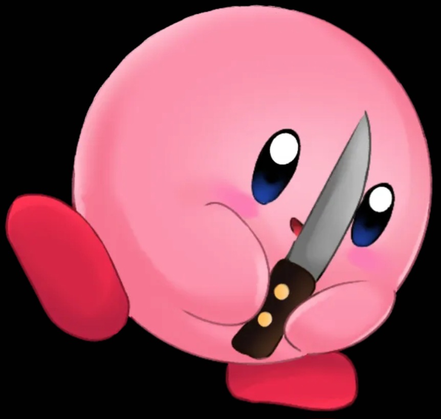 Kirby with a knife 