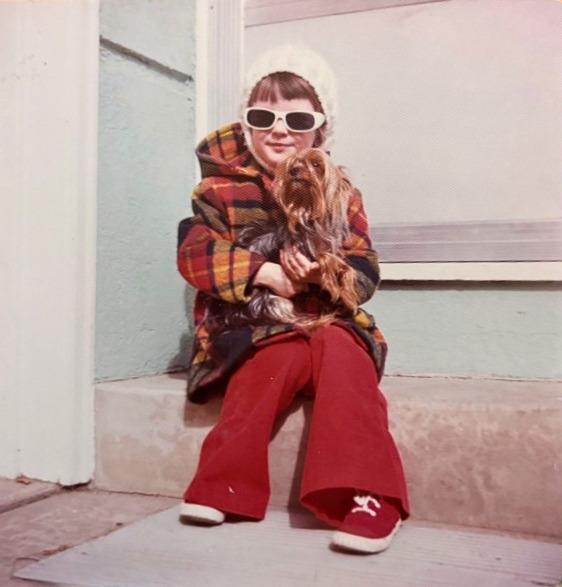 A girl and her dog in 1974