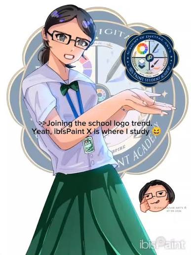 IGITA DIGH ITAL PAINT S >>Joining the school logo trend. Yeah, ibisPaint X is where I study SPIRE NT ACADE ibis Paint