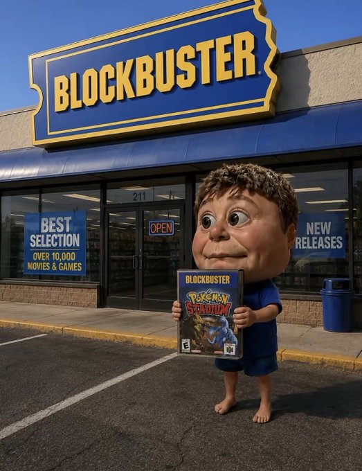 BLOCKBUSTER BEST SELECTION OVER 10,000 MOVIES & GAMES 211 OPEN E BLOCKBUSTER POKEMON STADIUM NEW RELEASES