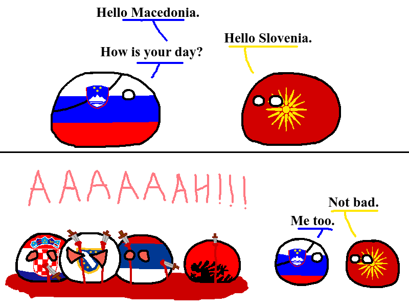 Hello Macedonia. How is your day? Hello Slovenia. AAAAAAHILL Me too. Not bad.