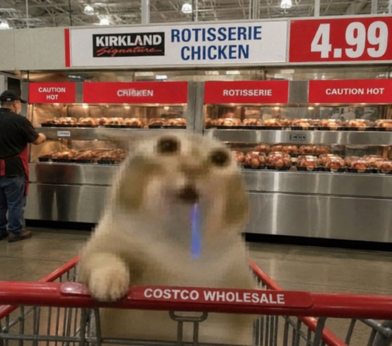 KIRKLAND ROTISSERIE ignature CHICKEN CAUTION CHICKEN HOT 4.99 ROTISSERIE CAUTION HOT COSTCO WHOLESALE