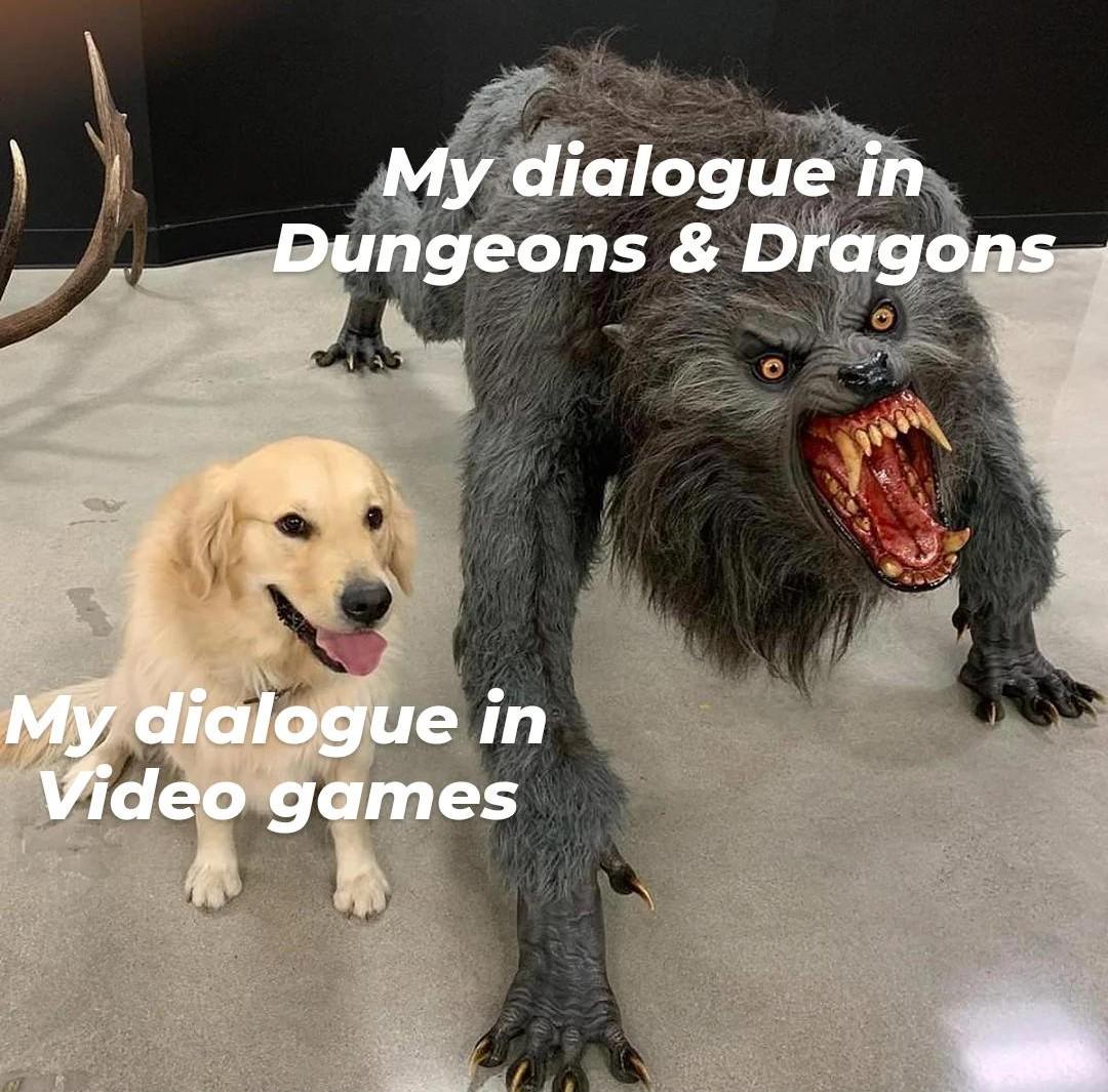 My dialogue in Dungeons & Dragons My dialogue in Video games