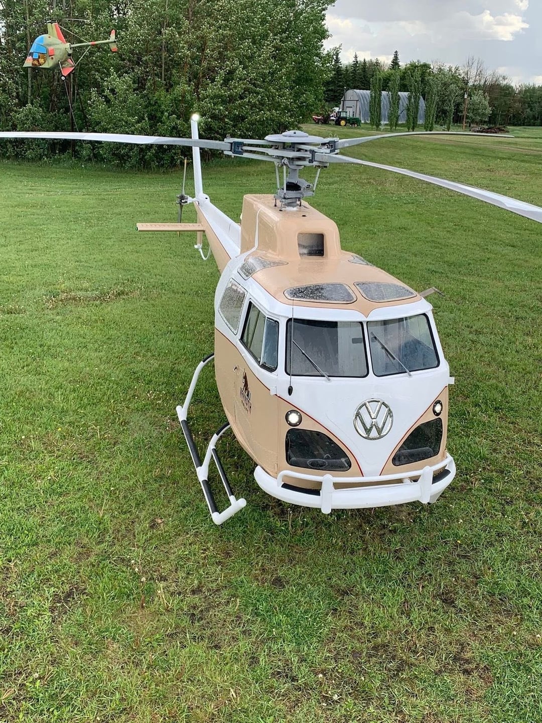 Turning a VW bus into a helicopter