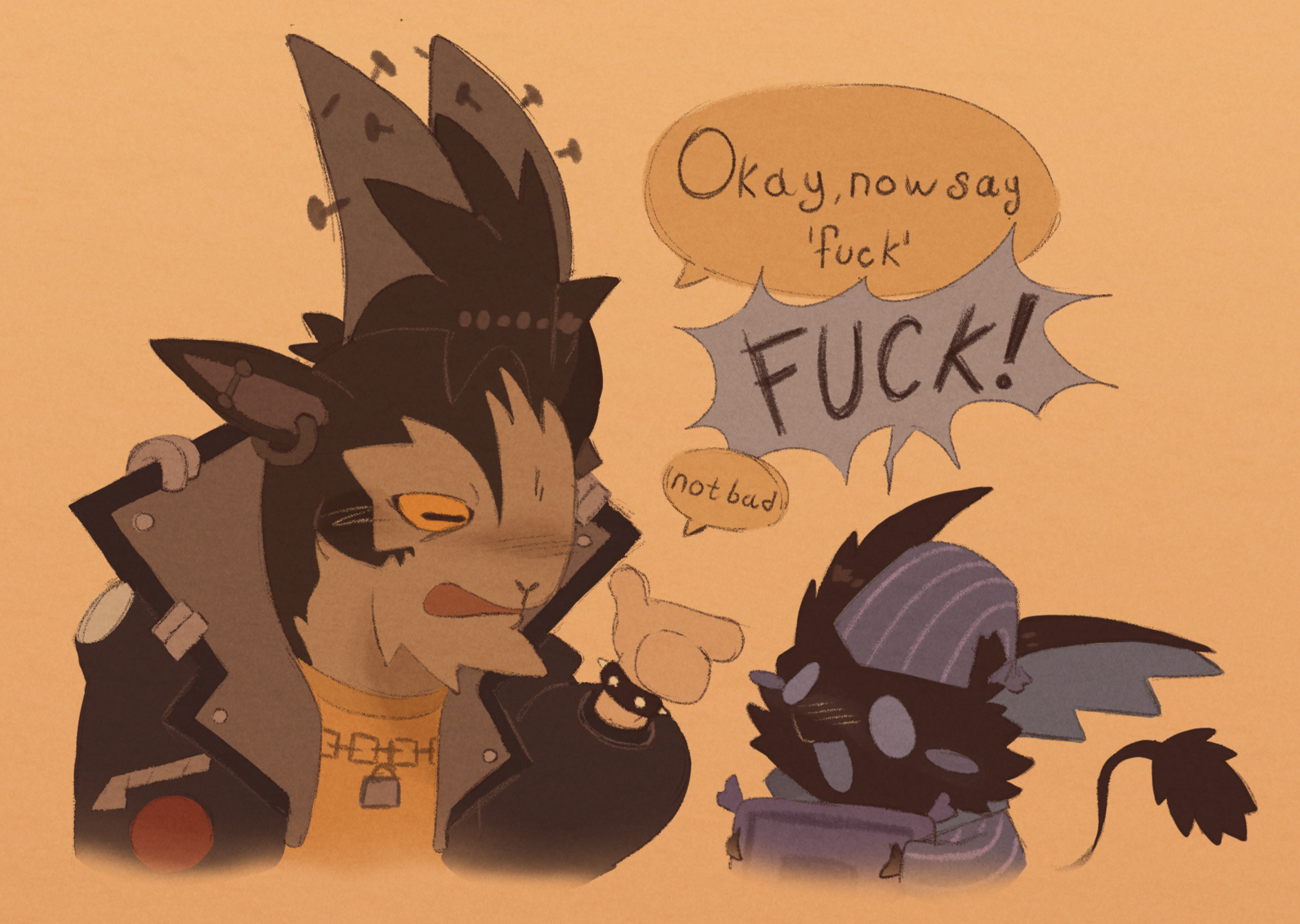 HEHEH Okay now say 'f---' F---! (not bad))