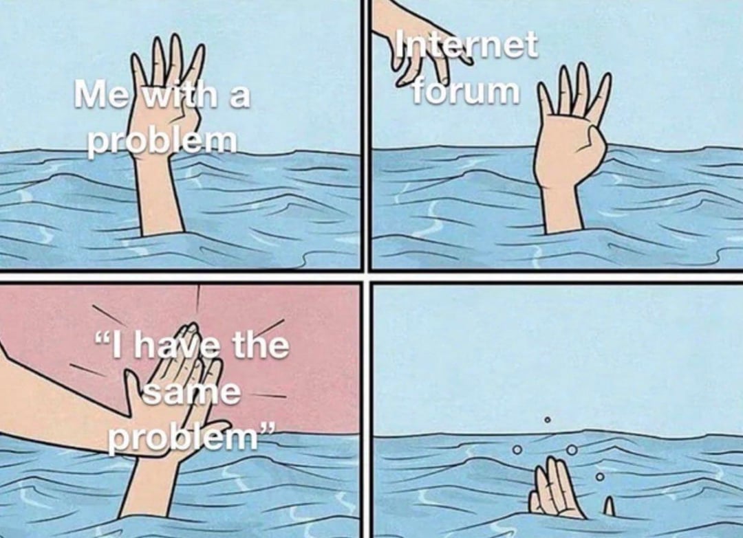 NAM Me with a problem Internet forum "I have the same problem"