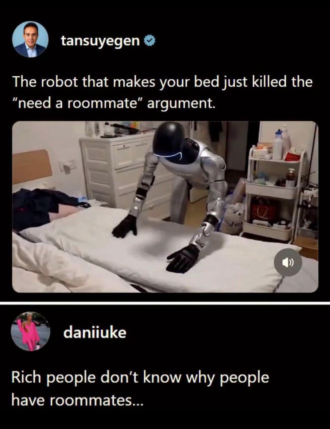 tansuyegen ❤ The robot that makes your bed just killed the "need a roommate" argument. daniiuke Rich people don't know why people have roommates...