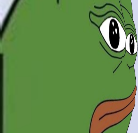 Pepe face zoomed in