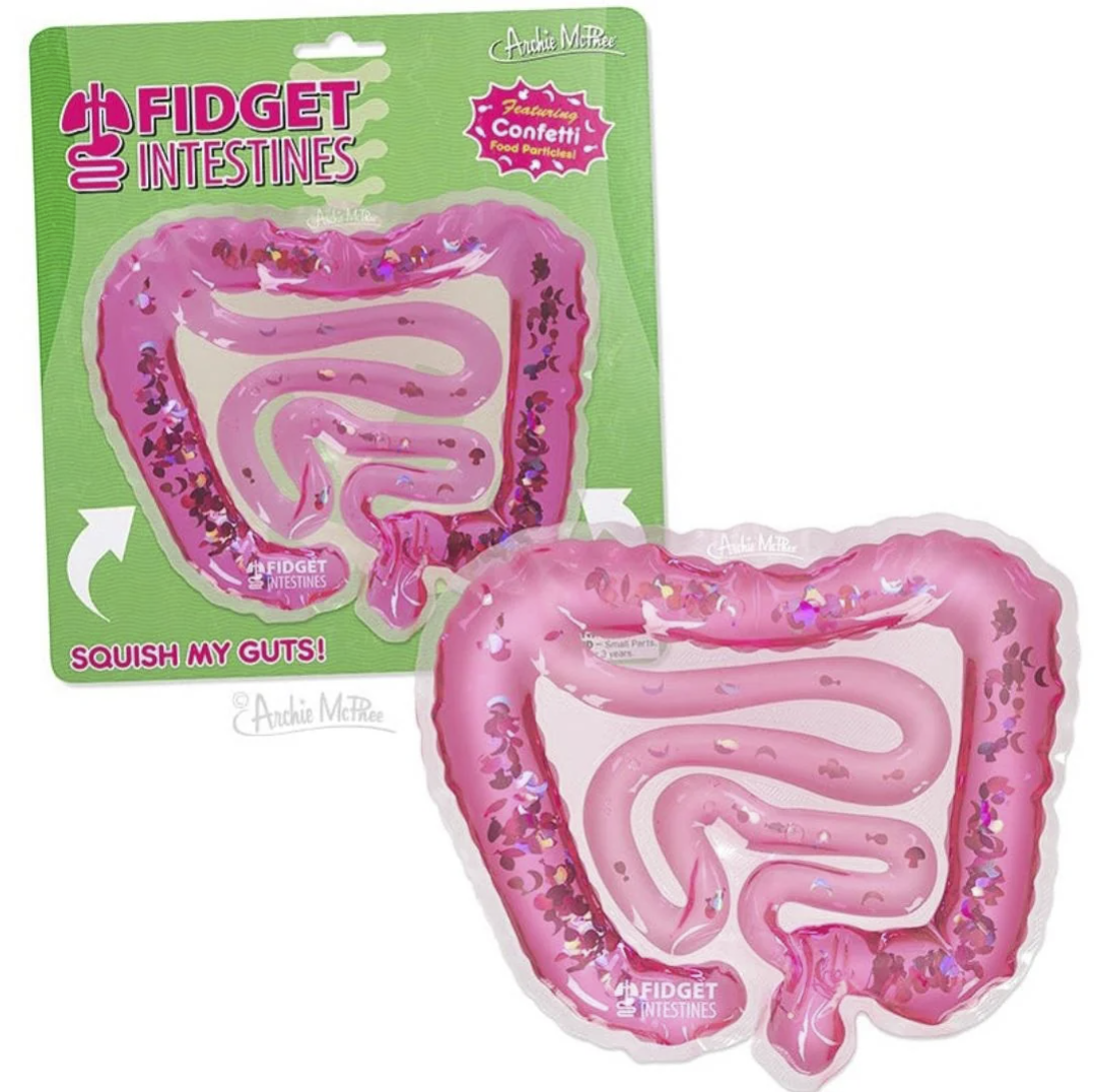 COFIDGET INTESTINES APMIR FIDGET SINTESTINES SQUISH MY GUTS! Archie McPhee Anchi Mithe Featuring Confetti Food Particles! Small Parts years FIDGET INTESTINES Auch Meth