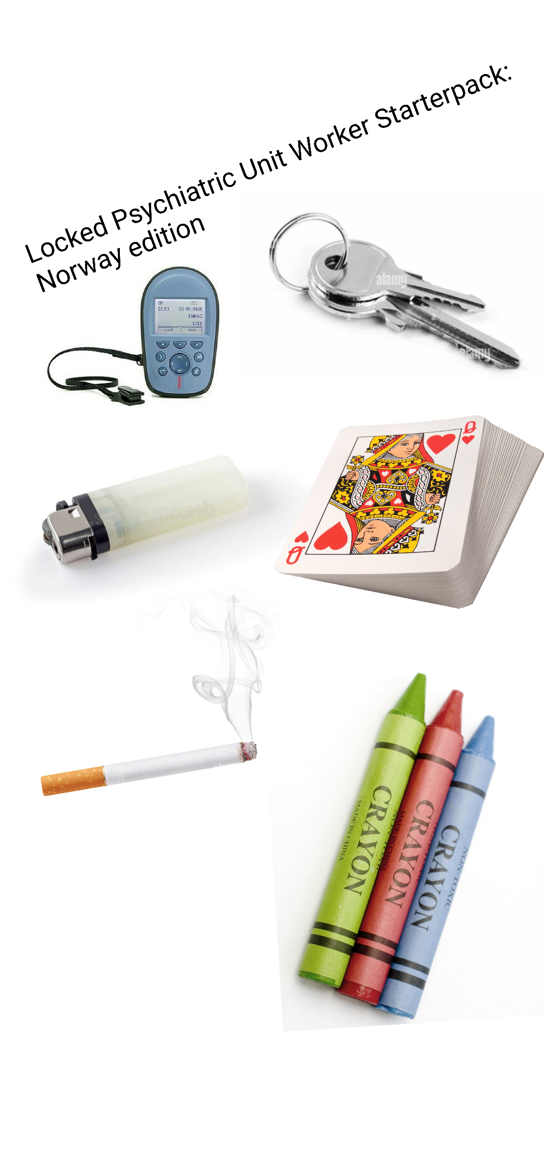 Locked Psychiatric Unit Worker Starterpack: Norway edition SLEE 20-20-10 DANIE STEE alamy CRAYON CRAYON MADE IN CHINA CRAYON
