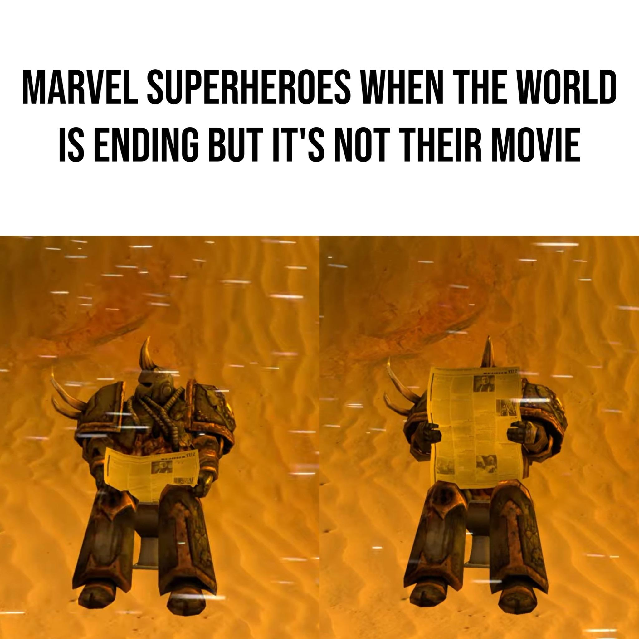 MARVEL SUPERHEROES WHEN THE WORLD IS ENDING BUT IT'S NOT THEIR MOVIE IZ