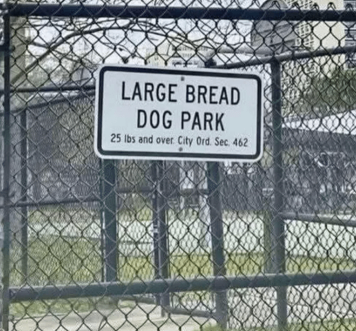LARGE BREAD DOG PARK 25 lbs and over City Ord. Sec. 462