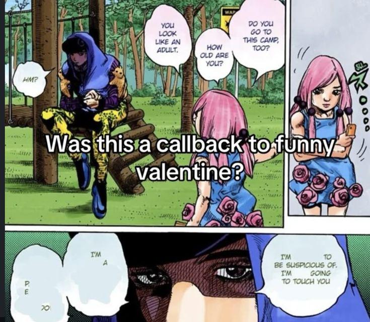 HM? YOU LOOK LIKE AN ADULT. WAP HOW OLD ARE YOU? DO YOU GO TO THIS CAMP TOO? Was this a callback to funny valentine? www. PE 20 I'M A I'M TO BE SUSPICIOUS OF. I'M GOING TO TOUCH YOU