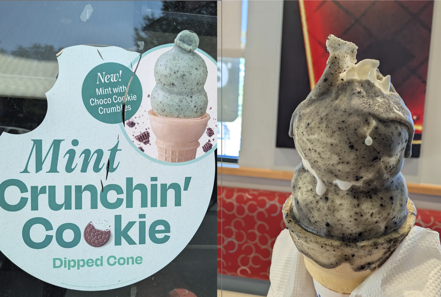 New! Mint with Choco Cookie Crumbles Mint Crunchin' Cookie Dipped Cone
