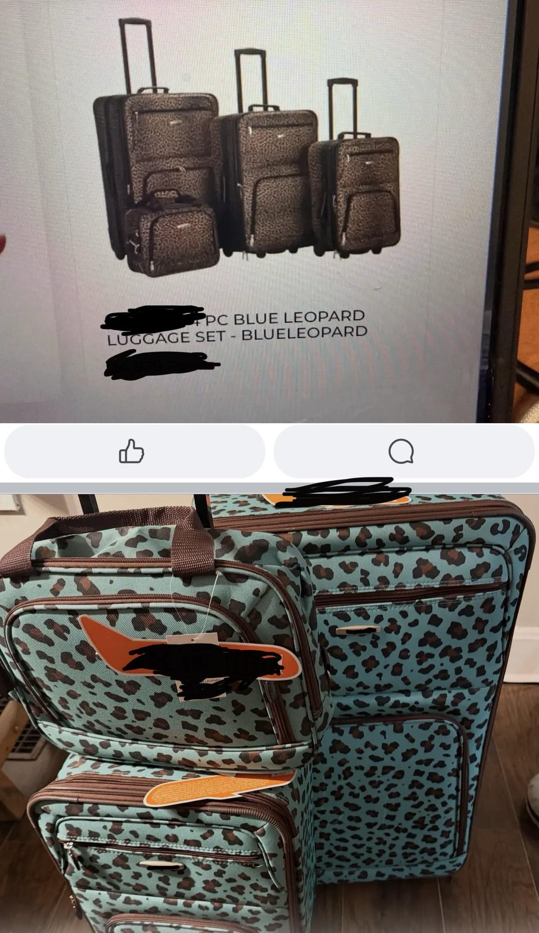 PC BLUE LEOPARD LUGGAGE SET - BLUELEOPARD