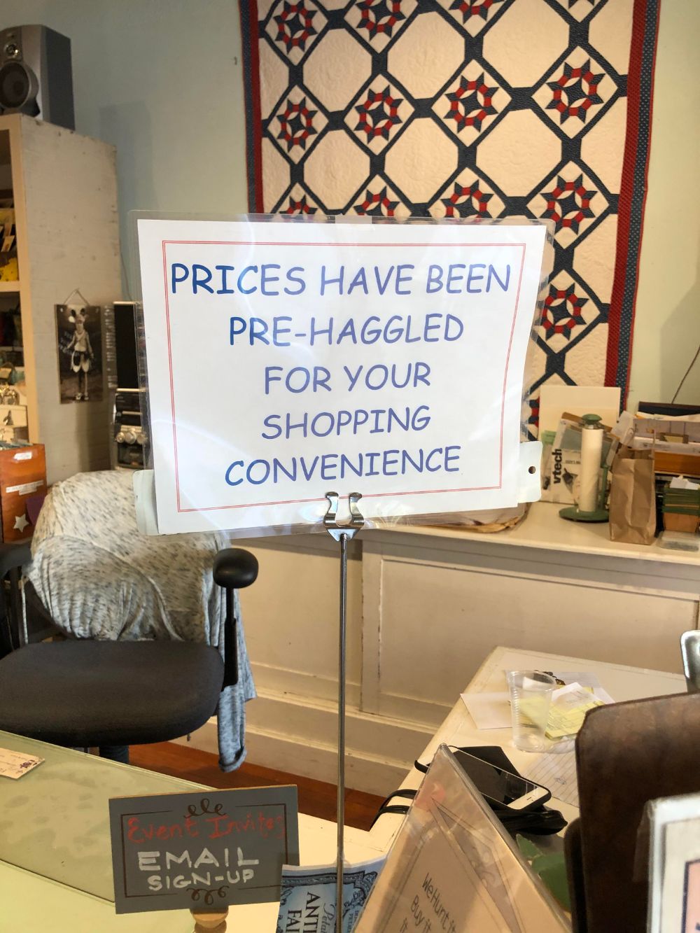 PRICES HAVE BEEN PRE-HAGGLED FOR YOUR SHOPPING CONVENIENCE ele Event Invited EMAIL SIGN-UP 866 ANTI FAI vtech WeHunt Buy it