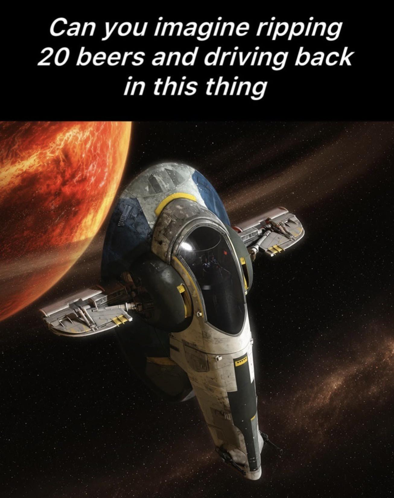 Can you imagine ripping 20 beers and driving back in this thing
