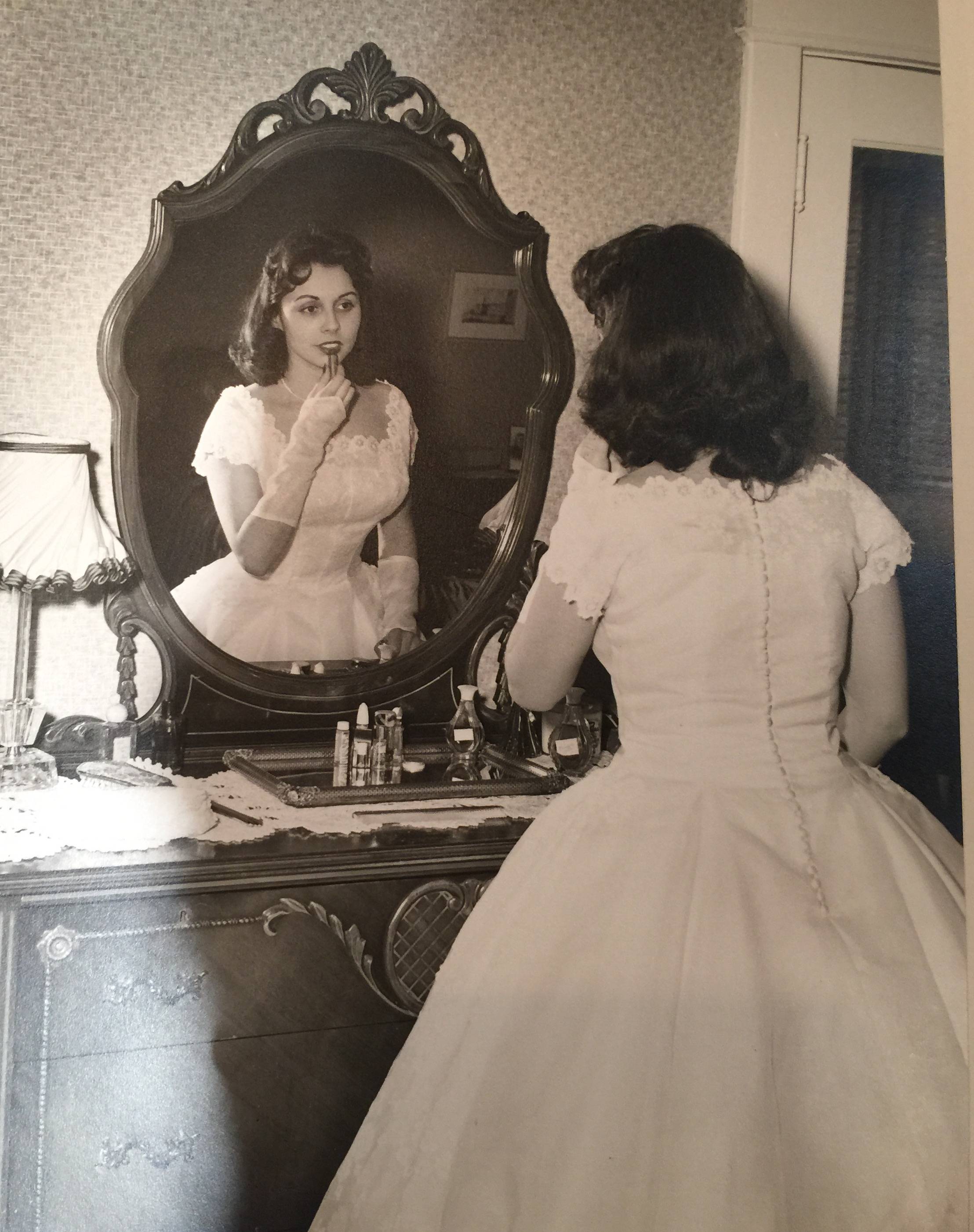17 year old girl on her wedding day, 1956