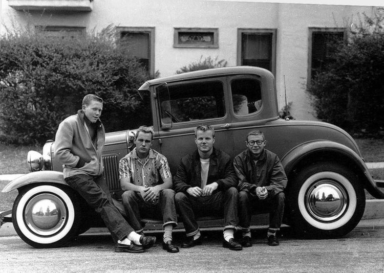 Teenagers and their first car, 1950s