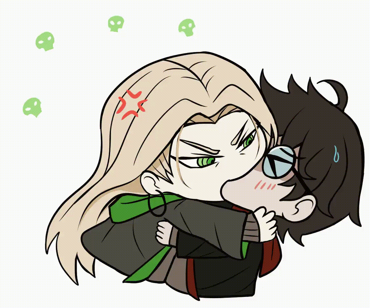 An Evil Slytherin bullying a sensitive young Gryffindor