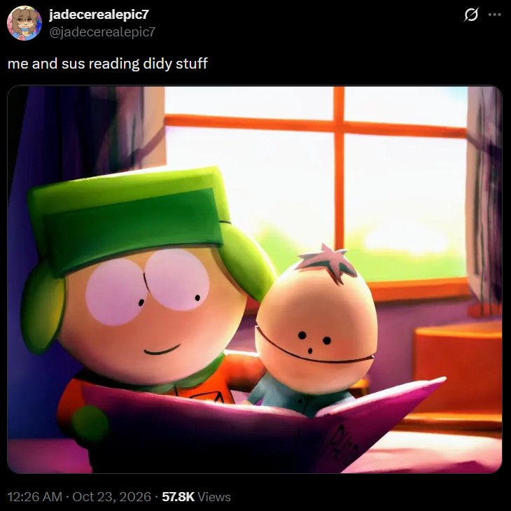 jadecerealepic7 @jadecerealepic7 me and sus reading didy stuff 12:26 AM Oct 23, 2026 57.8K Views